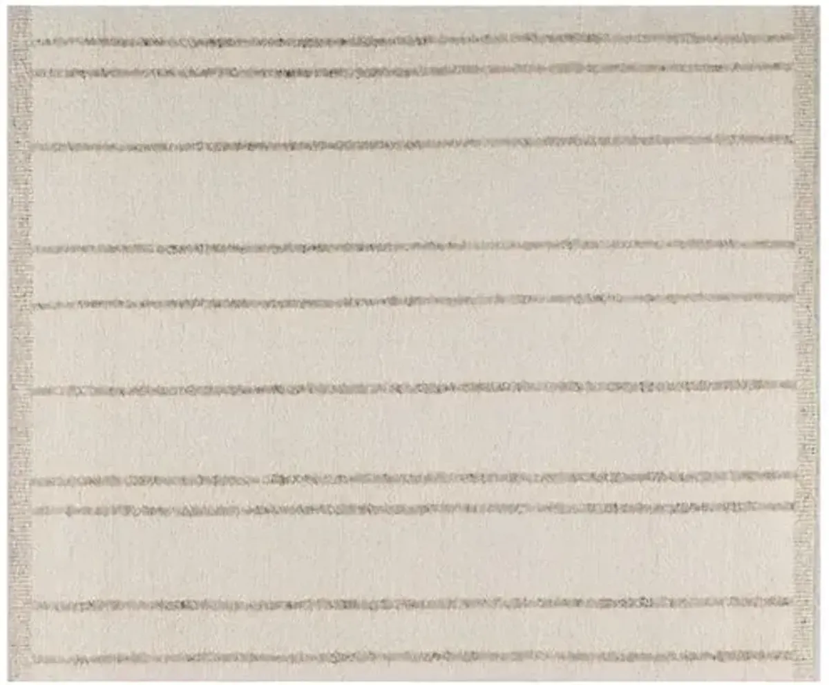 Xava Hand-Knotted Rug - Ecru Stripe - STARK - Beige - Beige