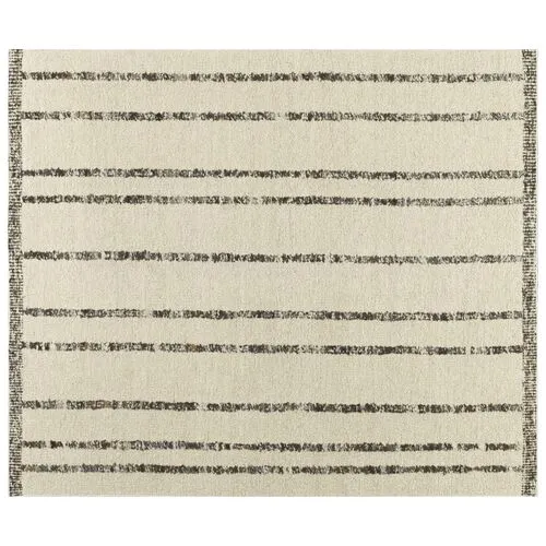 Xava Hand-Knotted Rug - Gray Stripe - STARK - Beige - Beige