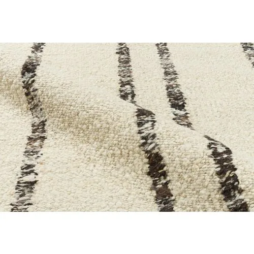 Xava Hand-Knotted Rug - Gray Stripe - STARK - Beige - Beige