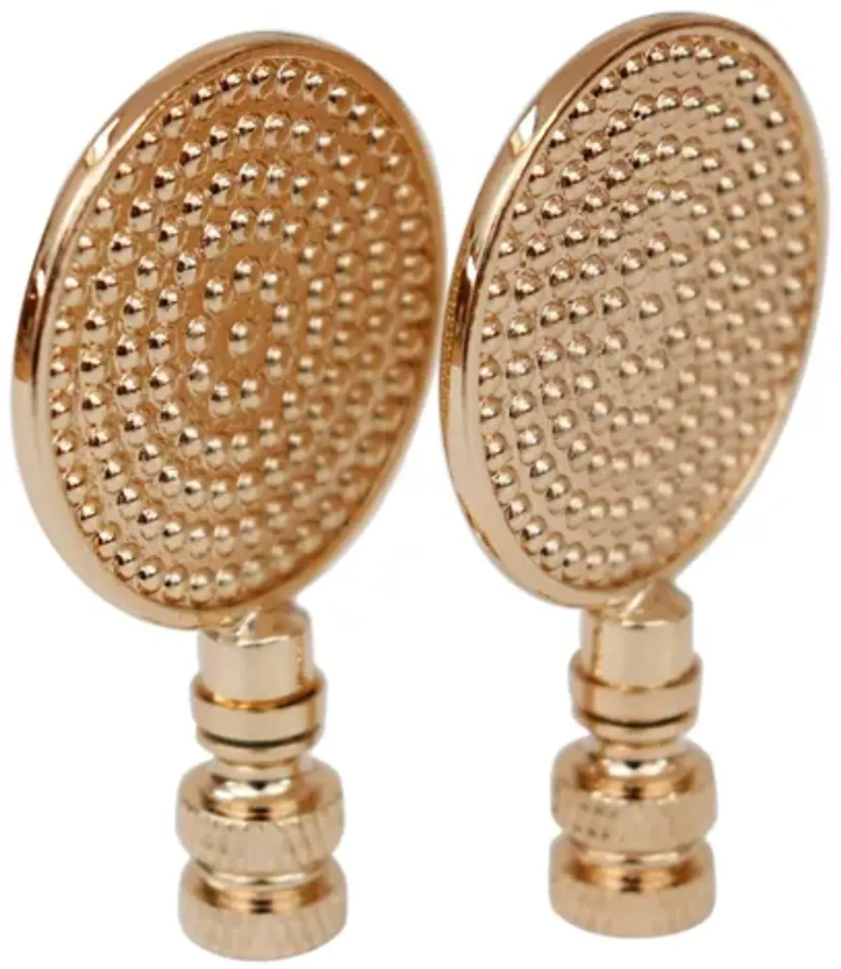 Brass Medallion Lamp Finials, S/2