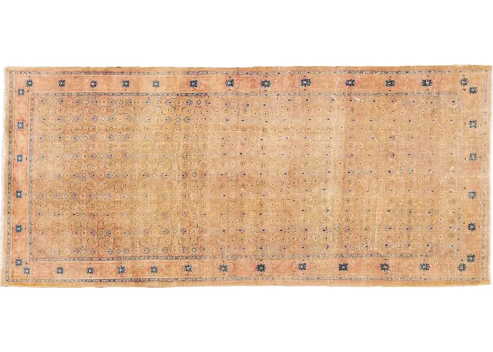 Vintage Peach All Over Wool Rug - Apadana - Pink - Pink