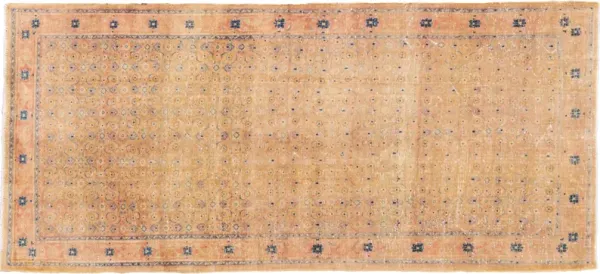 Vintage Peach All Over Wool Rug - Apadana - Pink - Pink