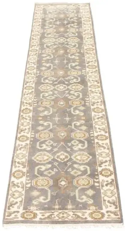 2'7"x11'10" Royal Oushak Rug - Gray - ECARPETGALLERY - Gray