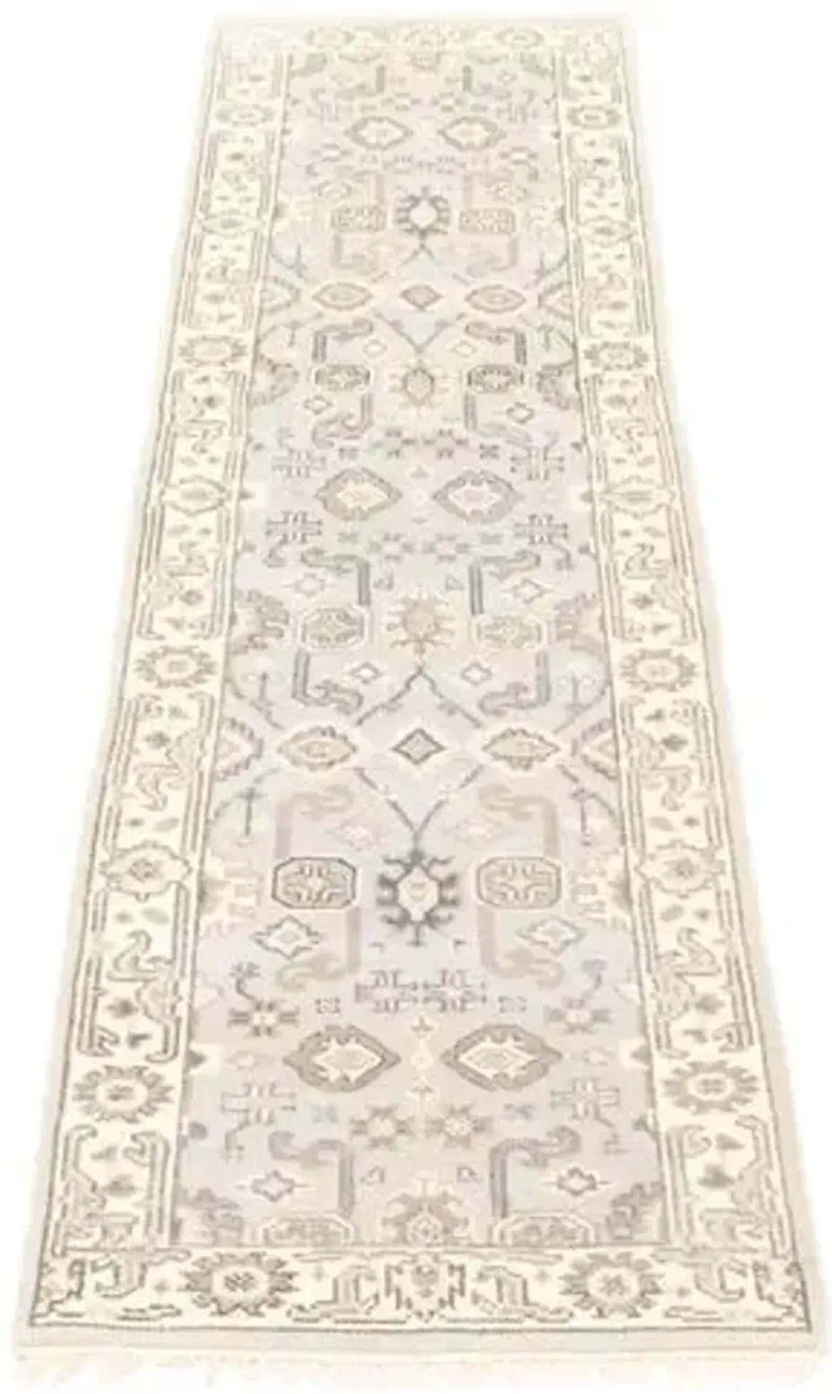 2'7"x10'3" Royal Oushak Rug - Light Gray - ECARPETGALLERY - Gray