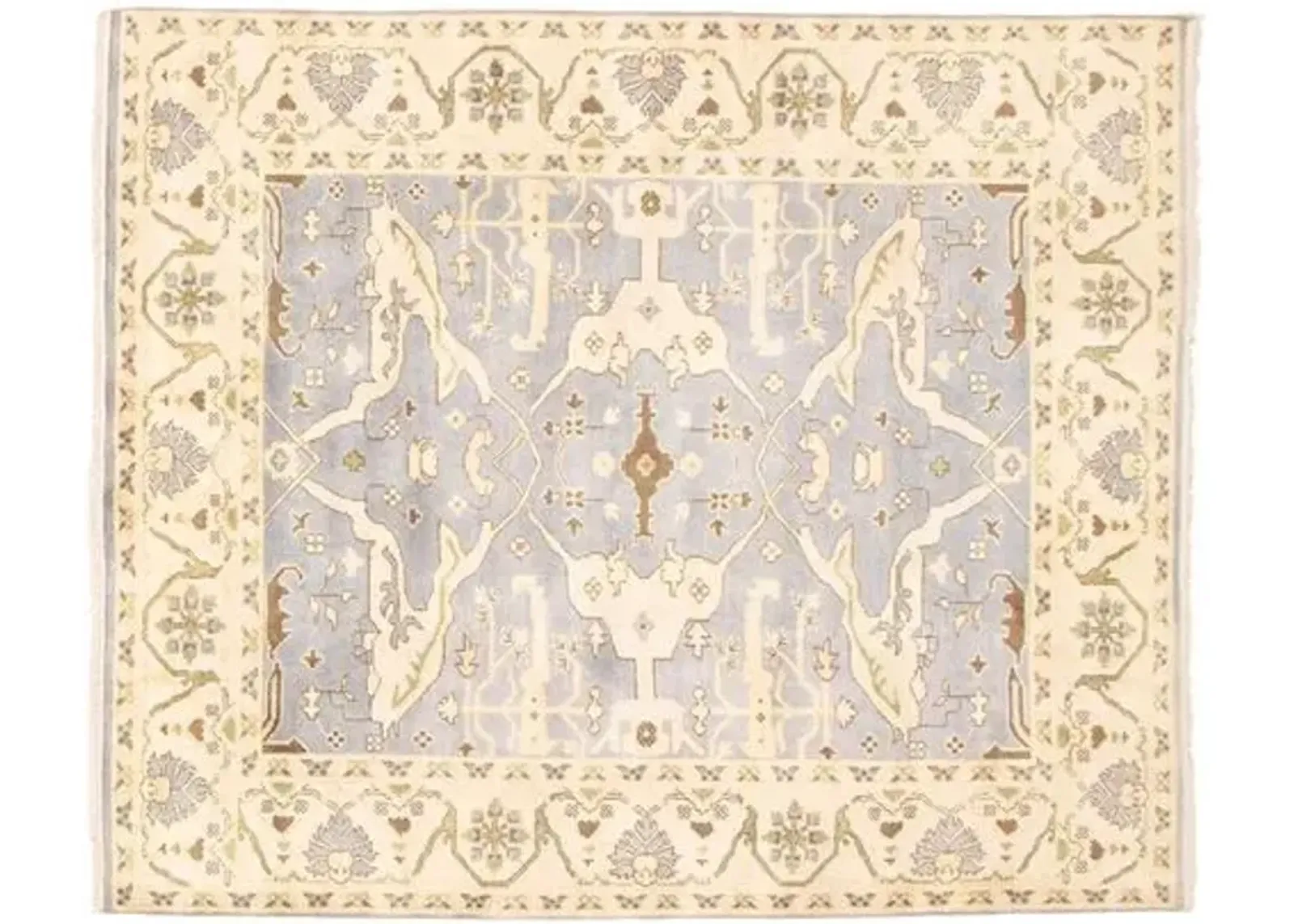 8'0"x9'8" Royal Oushak Rug - Light Denim Blue - ECARPETGALLERY - Blue