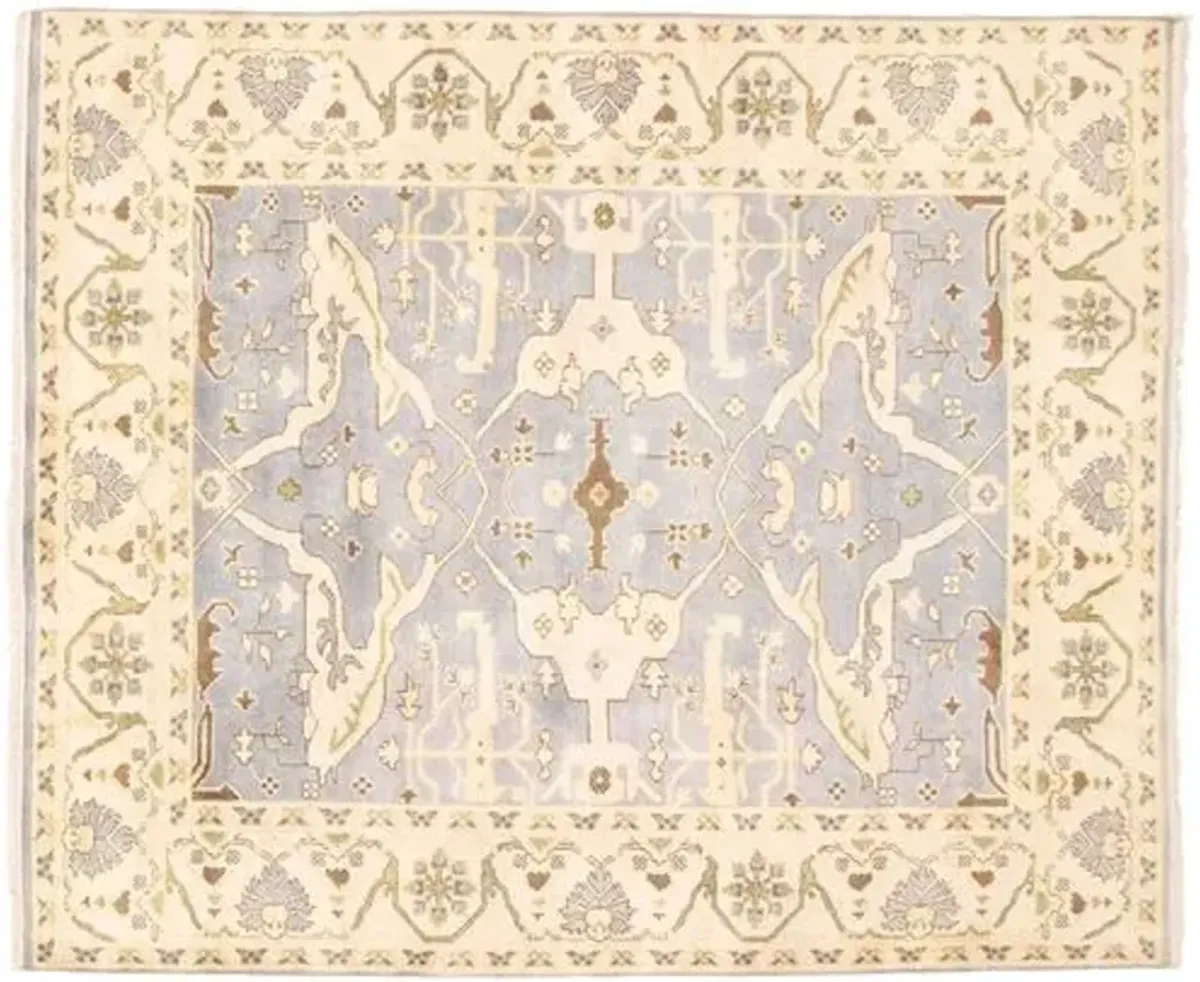 8'0"x9'8" Royal Oushak Rug - Light Denim Blue - ECARPETGALLERY - Blue