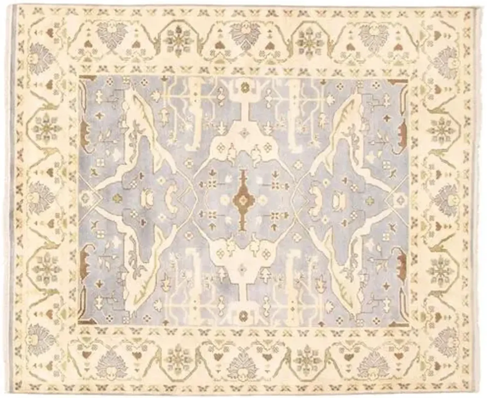 8'0"x9'8" Royal Oushak Rug - Light Denim Blue - ECARPETGALLERY - Blue