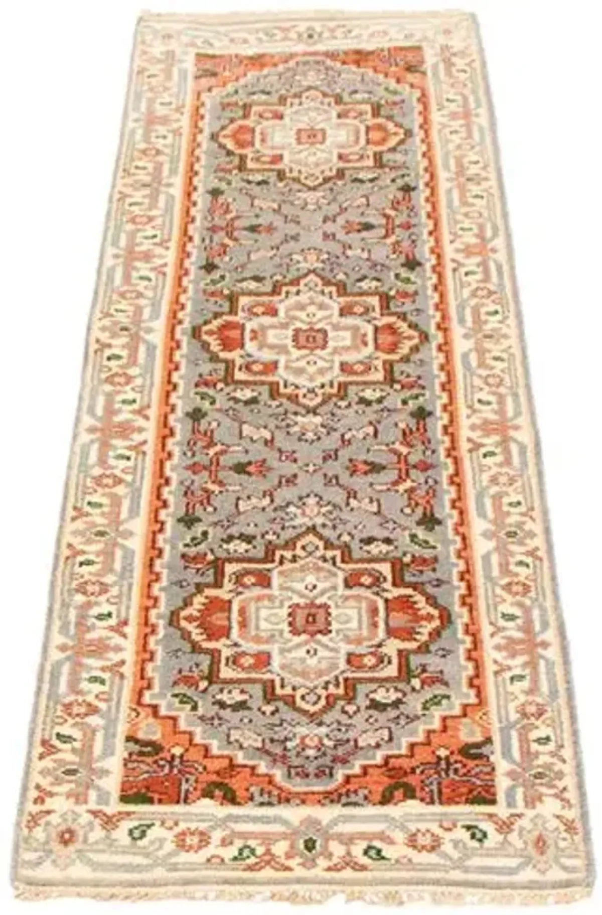 2'6"x7'11" Serapi Heritage Rug - Gray/Orange - ECARPETGALLERY - Gray