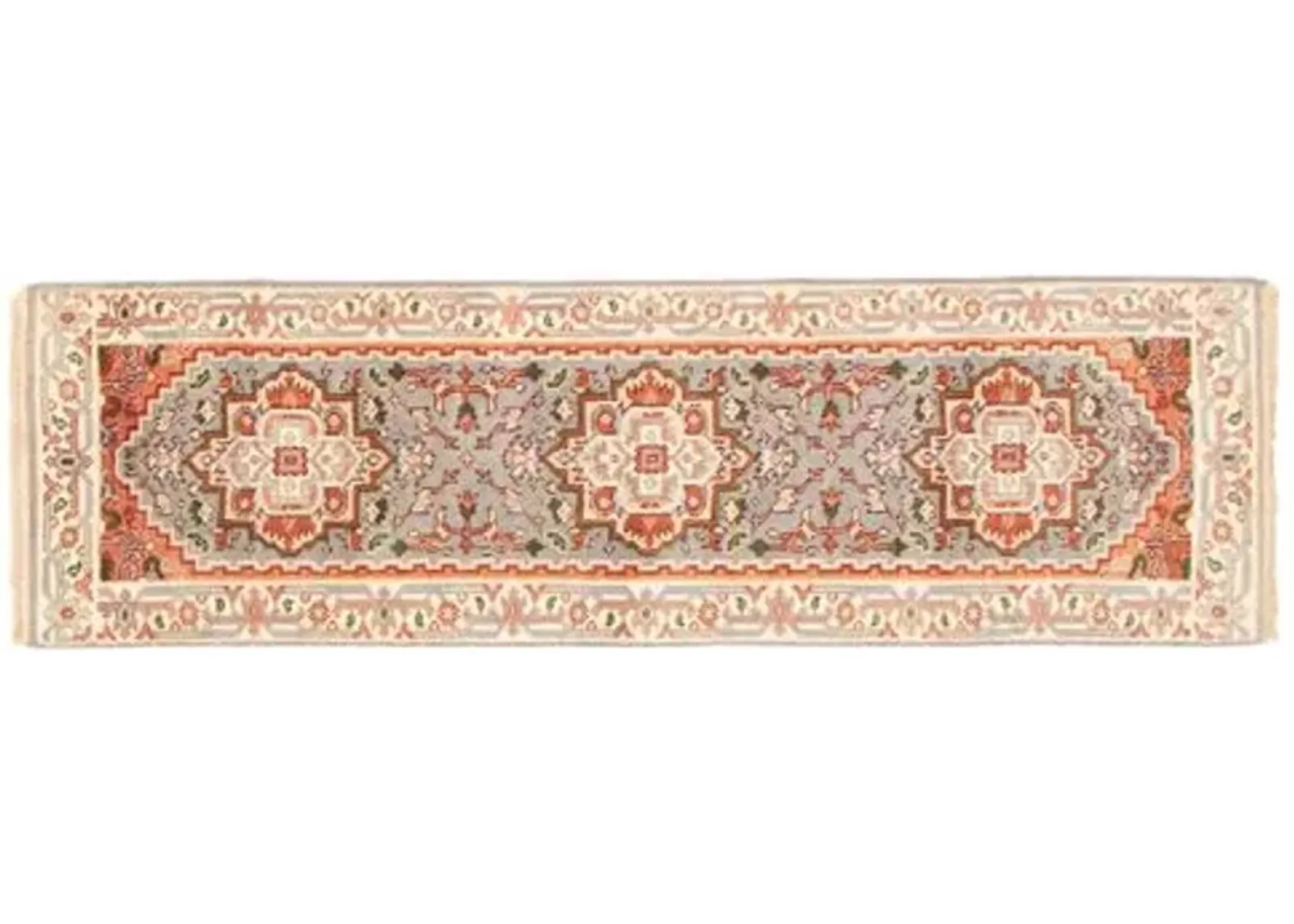 2'6"x7'11" Serapi Heritage Rug - Gray/Orange - ECARPETGALLERY - Gray