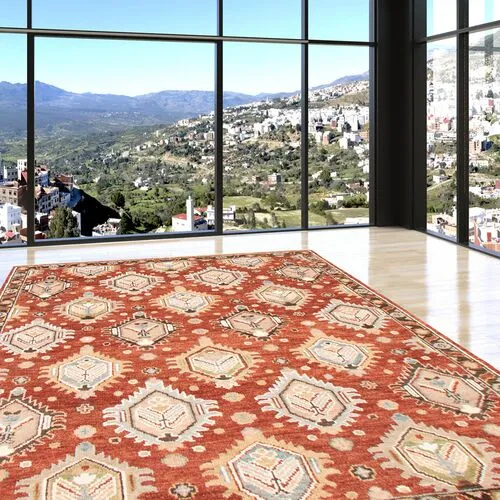 7'11"x9'11" Boris Serapi Rug - Red - ECARPETGALLERY - Red