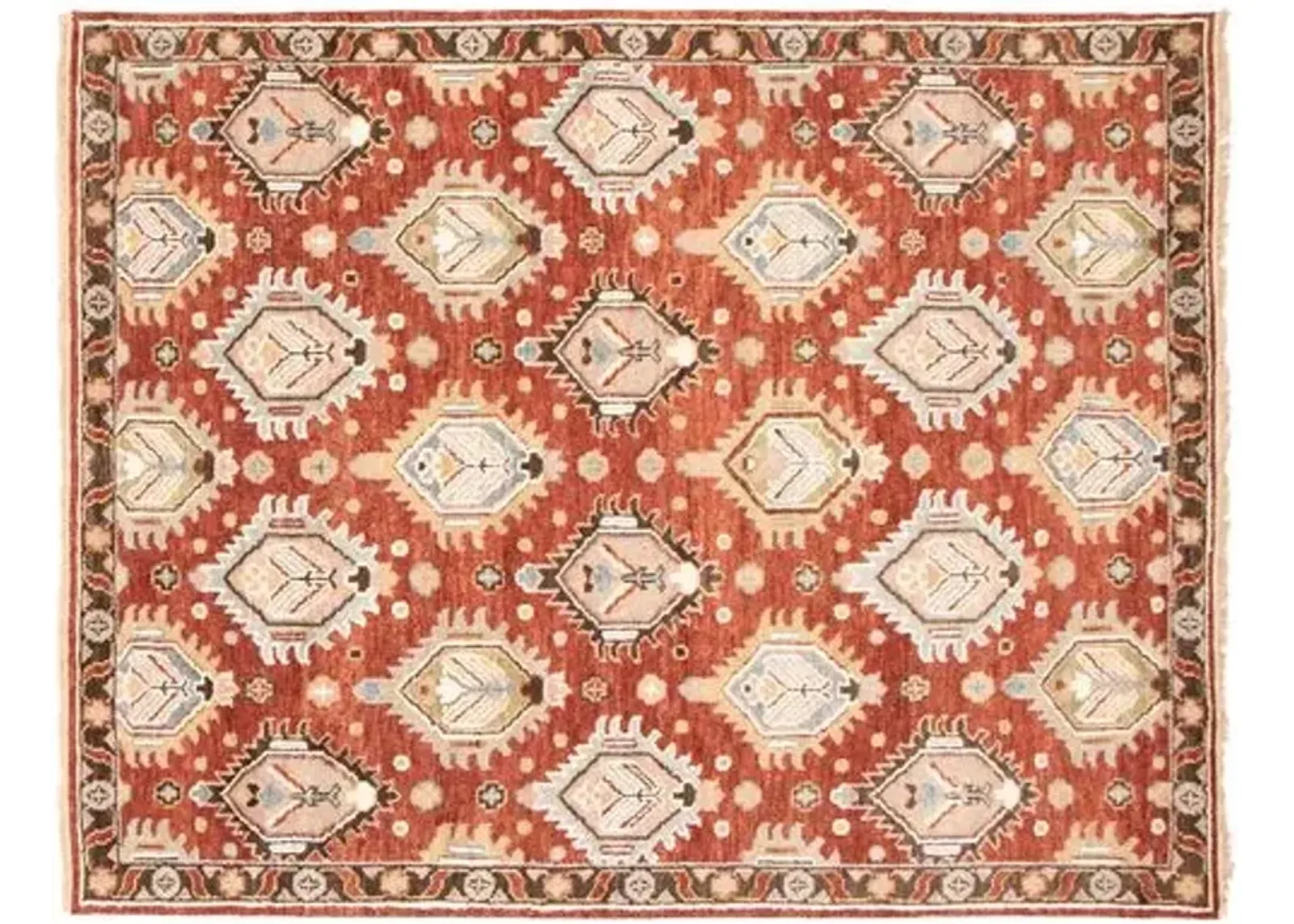 7'11"x9'11" Boris Serapi Rug - Red - ECARPETGALLERY - Red