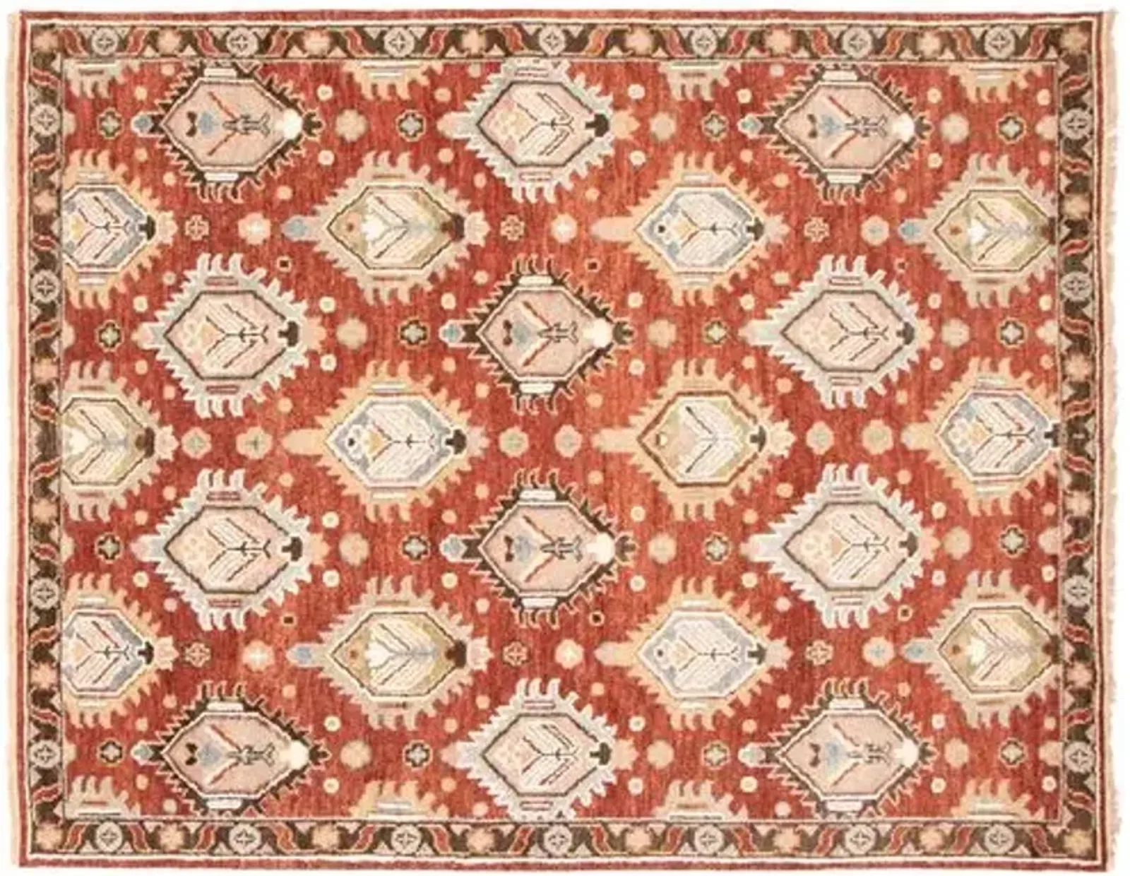 7'11"x9'11" Boris Serapi Rug - Red - ECARPETGALLERY - Red