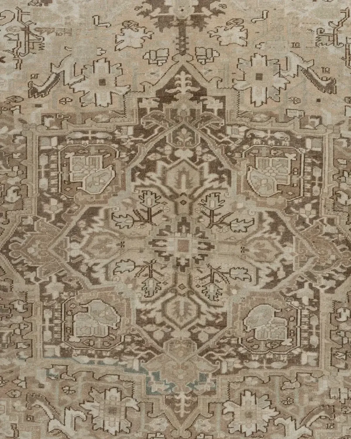 Persian Heriz Rug 8'4 x 11'4 - Beige - Beige