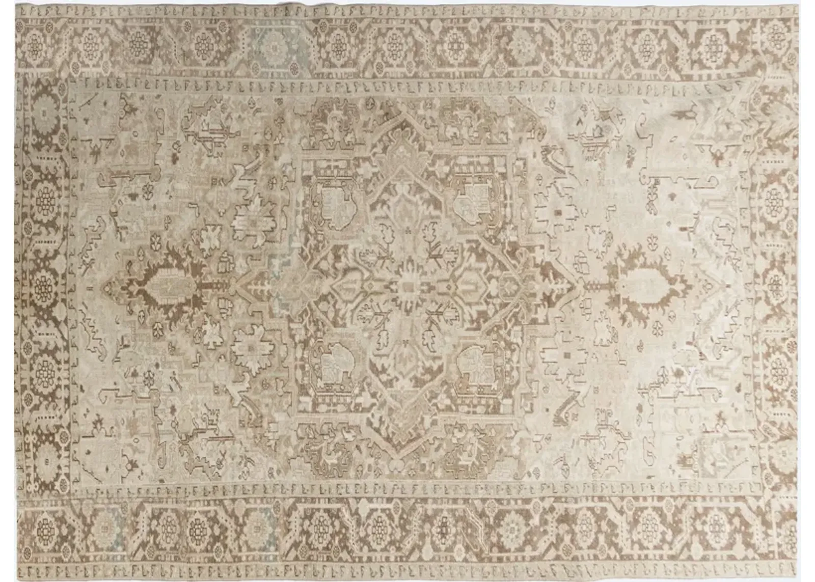 Persian Heriz Rug 8'4 x 11'4 - Beige - Beige