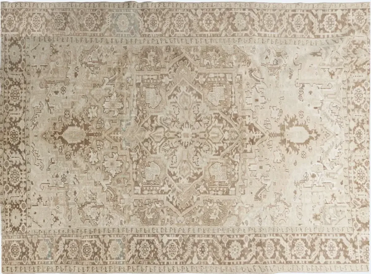 Persian Heriz Rug 8'4 x 11'4 - Beige - Beige