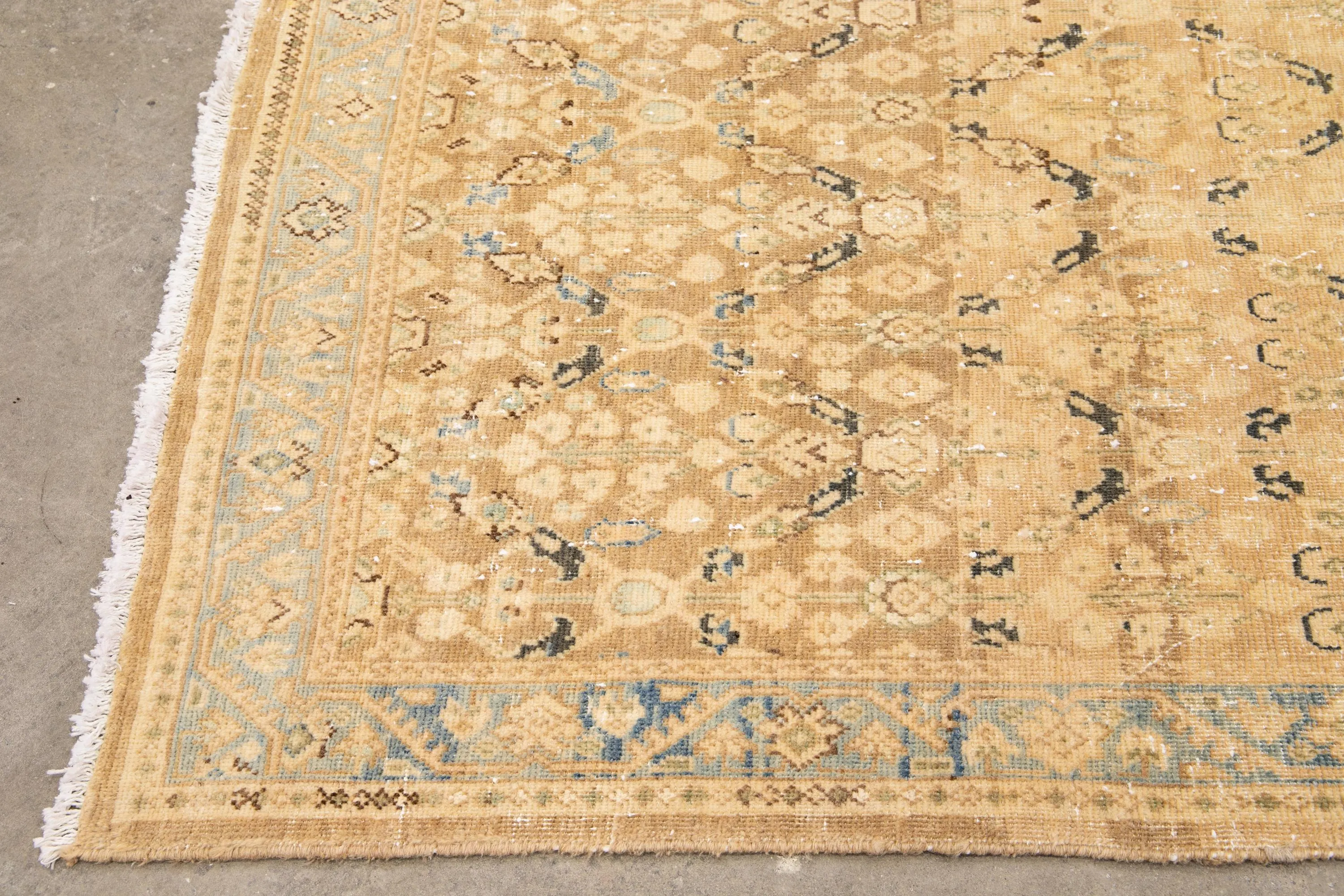 Vintage Beige All Over Wool Runner - Apadana