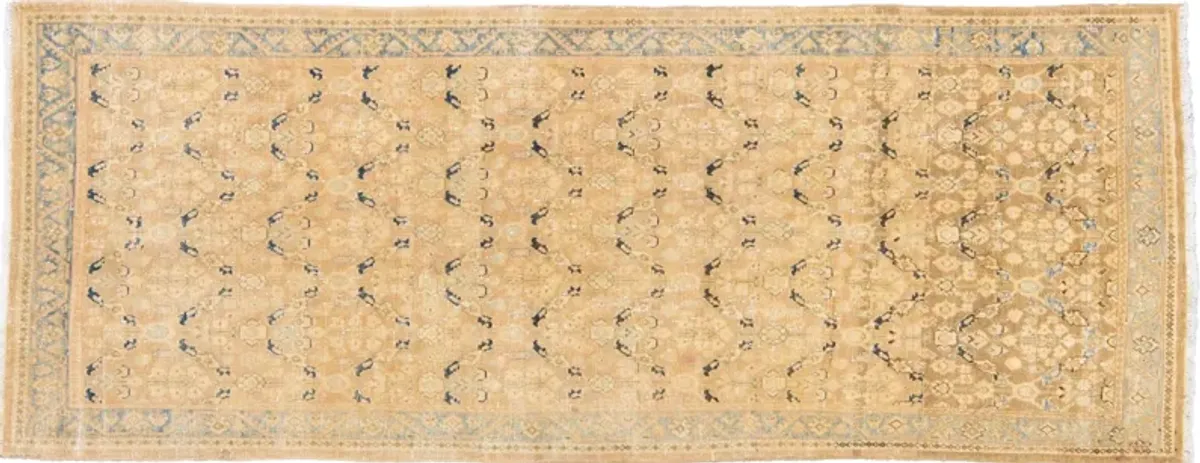 Vintage Beige All Over Wool Runner - Apadana