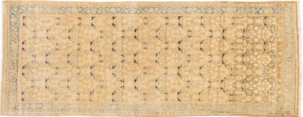 Vintage Beige All Over Wool Runner - Apadana