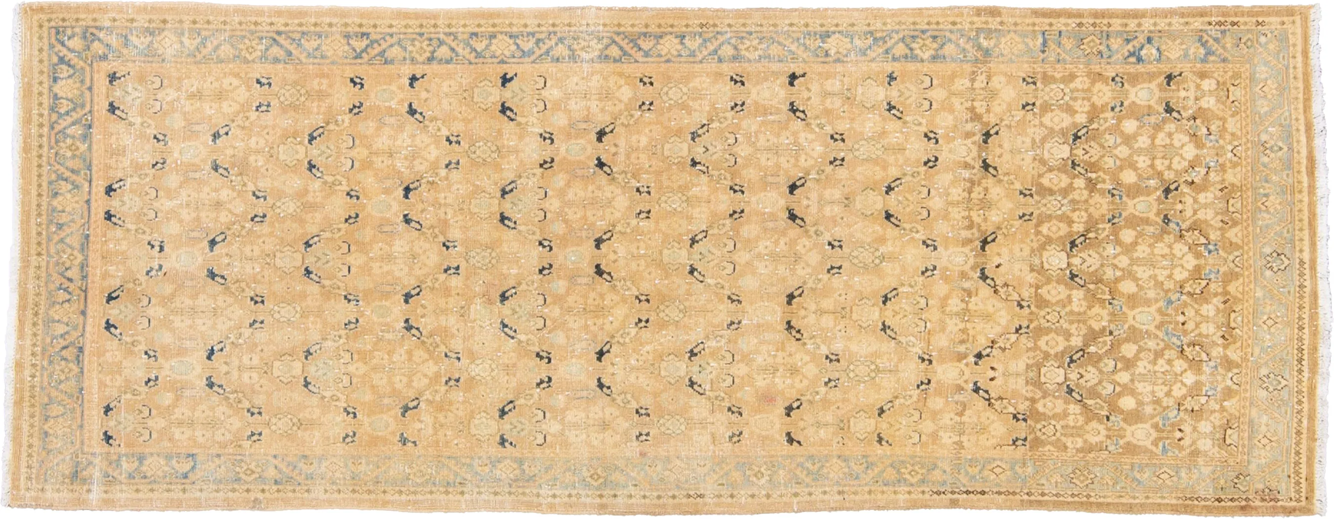 Vintage Beige All Over Wool Runner - Apadana