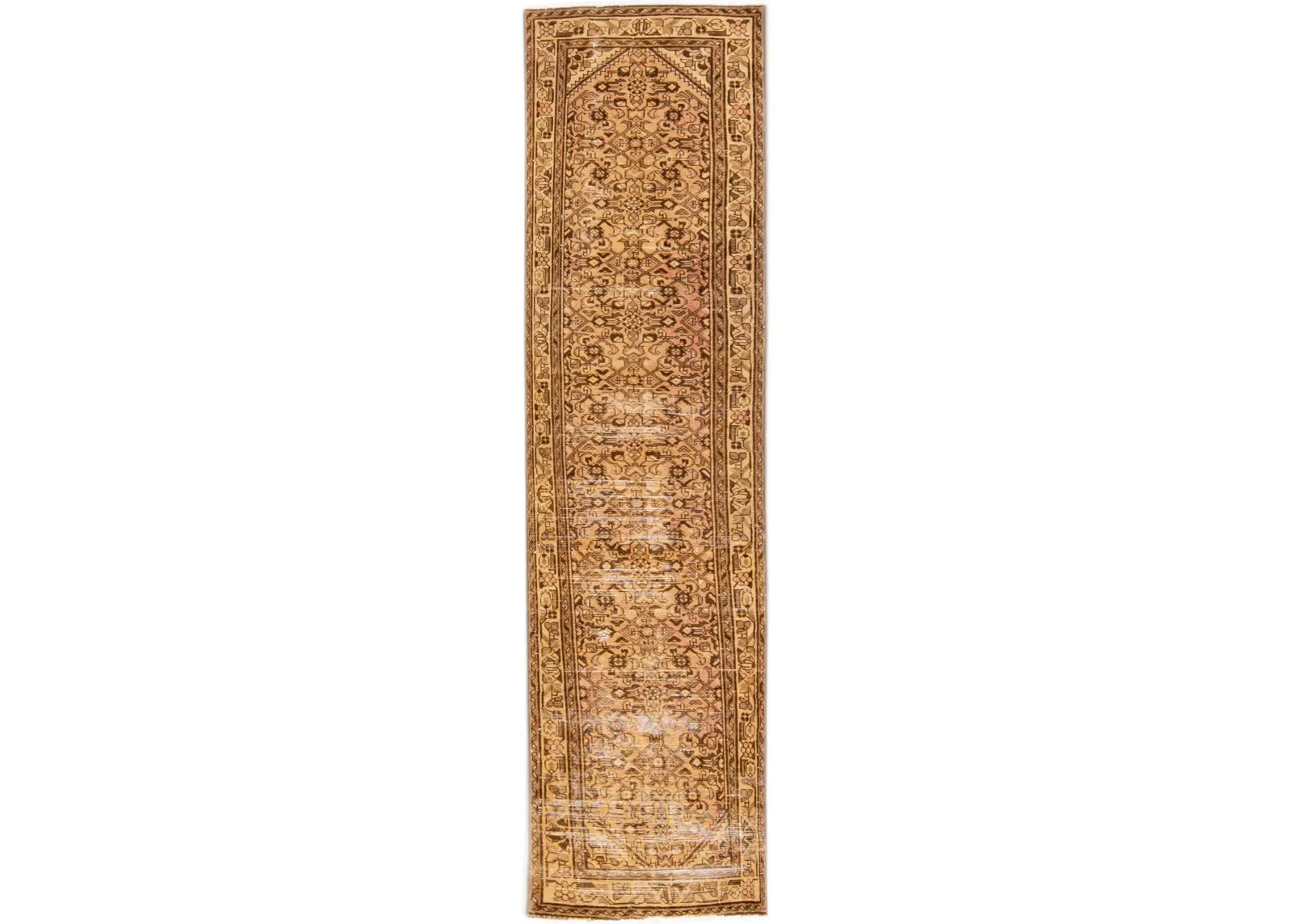 Vintage All Over Peach Runner 2'8" x 10' - Apadana - Brown