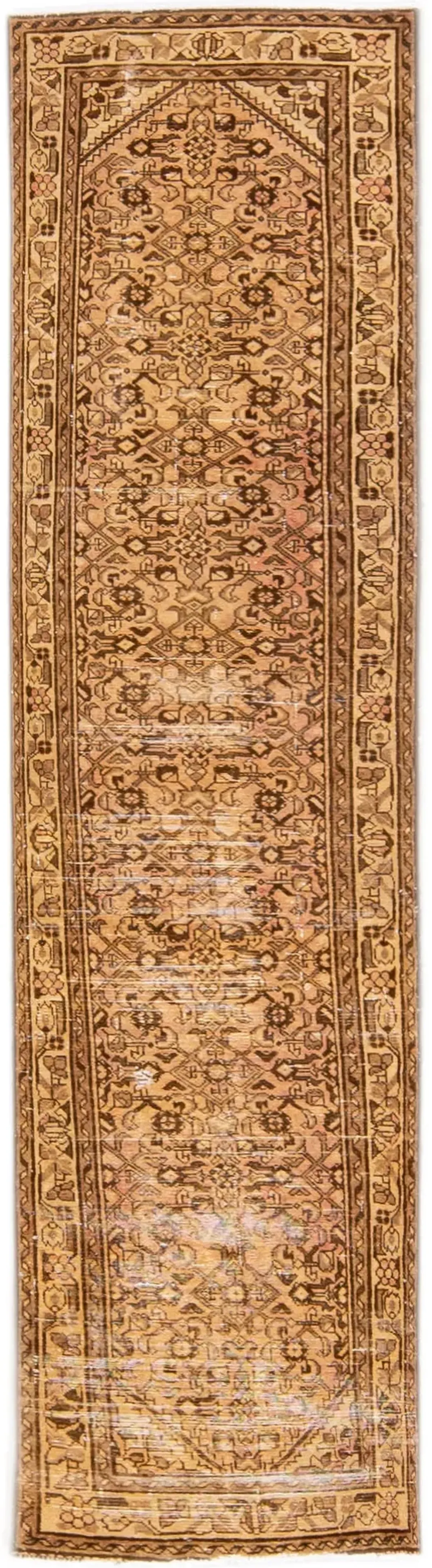 Vintage All Over Peach Runner 2'8" x 10' - Apadana - Brown