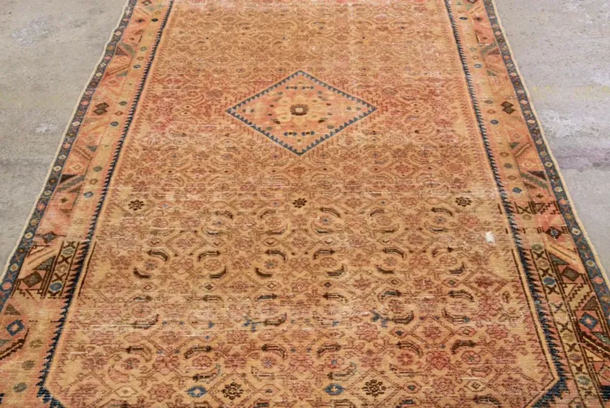 Vintage All Over Beige Wool Runner - Apadana