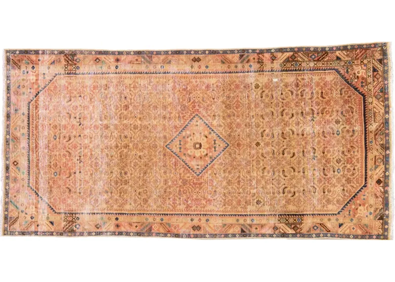 Vintage All Over Beige Wool Runner - Apadana