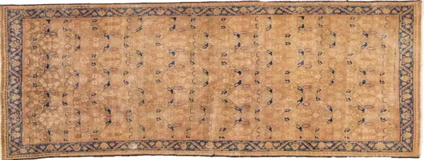 Vintage Floral Peach Wool Runner - Apadana - Pink