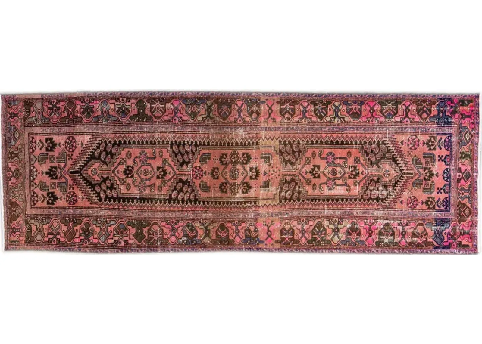 Vintage Pink Geo Runner 3'6" x 10'6" - Apadana