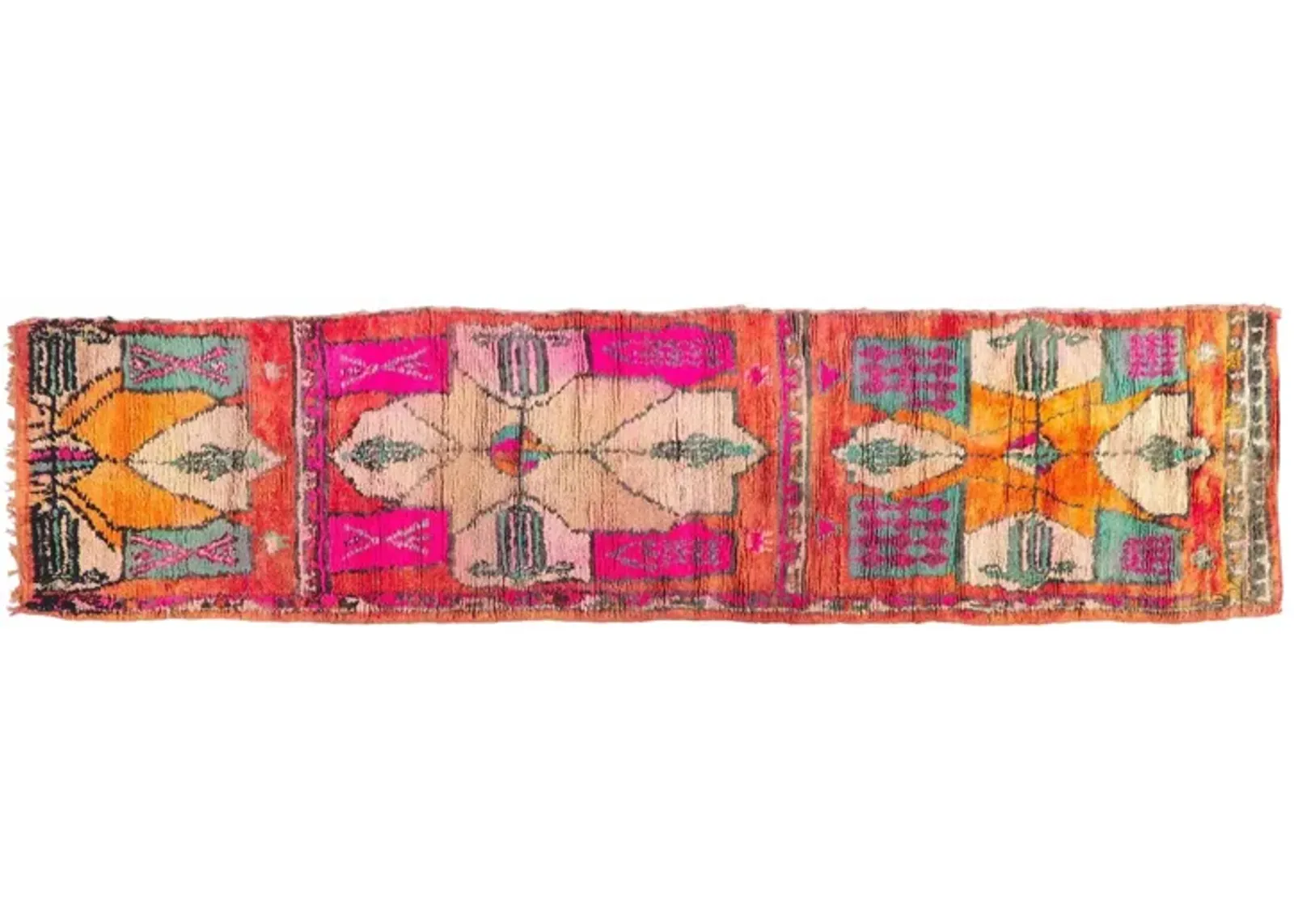 Berber Moroccan Runner - 3'09" 15'00" - Esmaili Rugs & Antiques - Pink - Pink