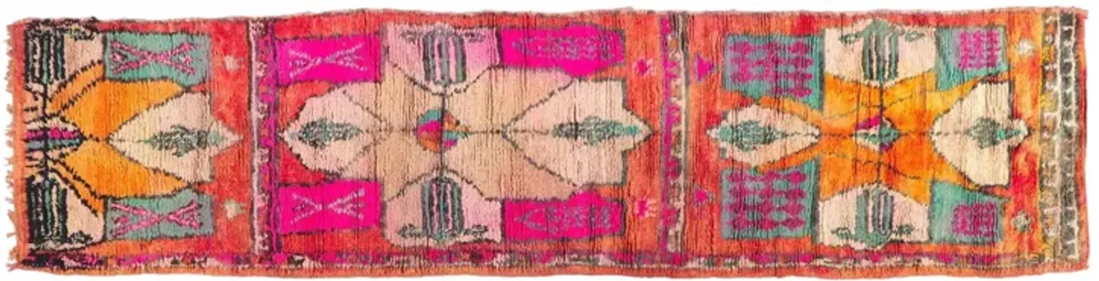 Berber Moroccan Runner - 3'09" 15'00" - Esmaili Rugs & Antiques - Pink - Pink