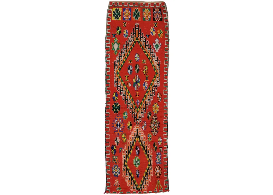 Moroccan Boucherouite Rug - 6'6" x 10'7" - Esmaili Rugs & Antiques - Red - Red