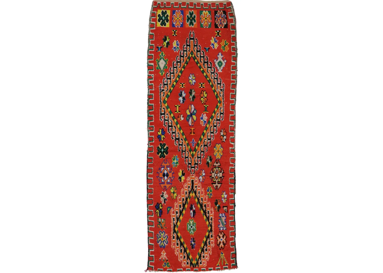 Moroccan Boucherouite Rug - 6'6" x 10'7" - Esmaili Rugs & Antiques - Red - Red