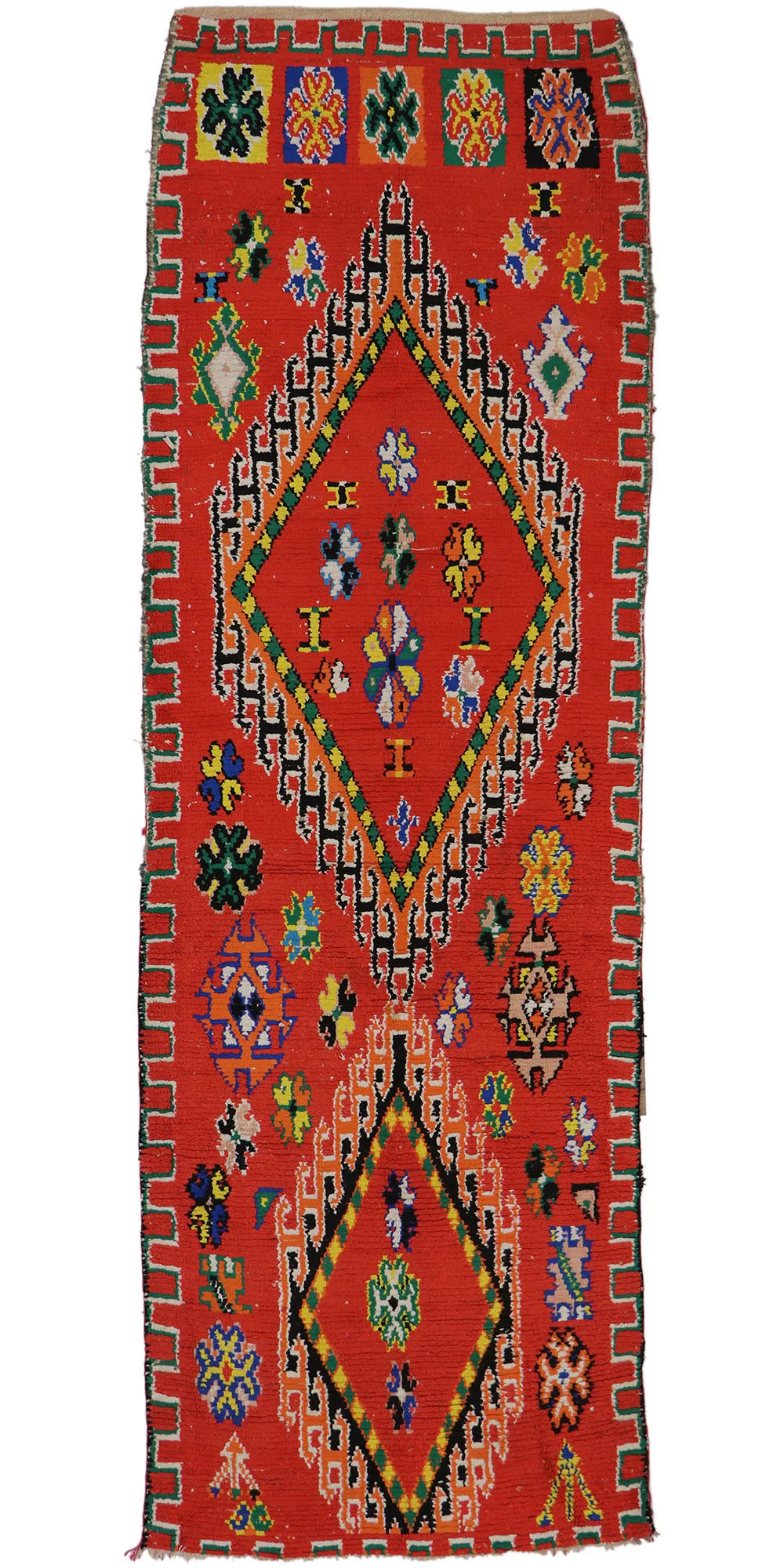 Moroccan Boucherouite Rug - 6'6" x 10'7" - Esmaili Rugs & Antiques - Red - Red