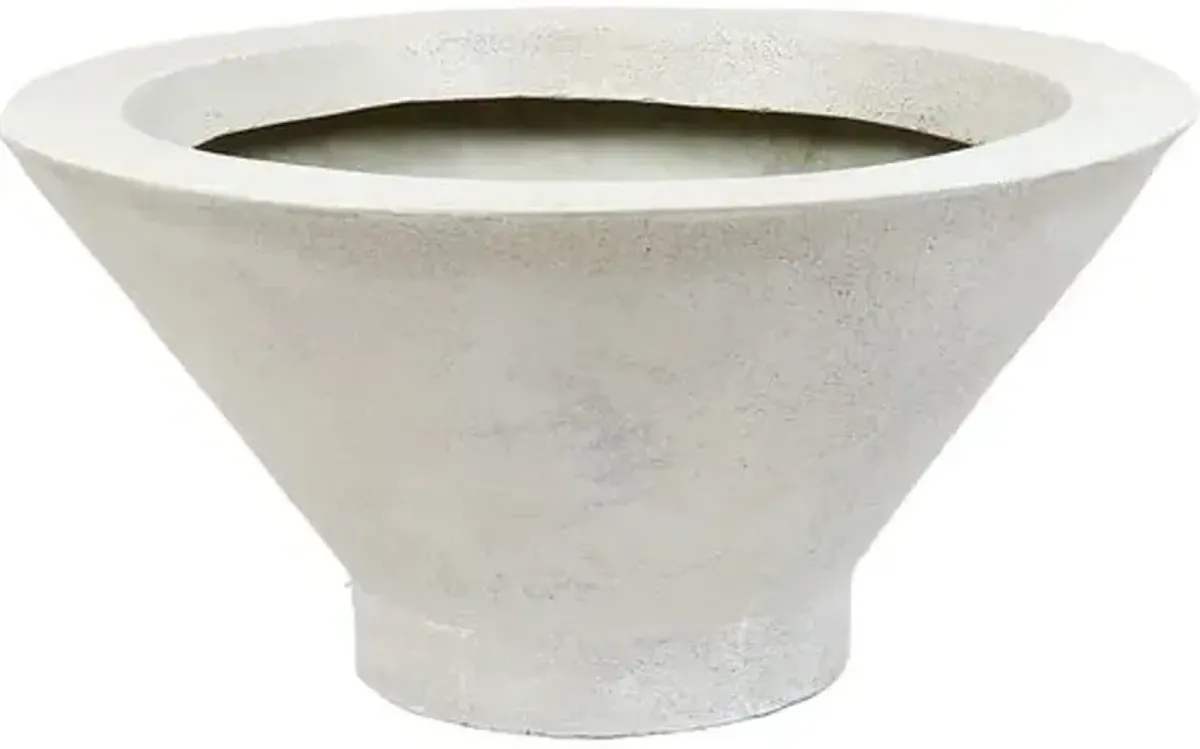 Windstorm Outdoor Planter - White/Gray - Handcrafted - large