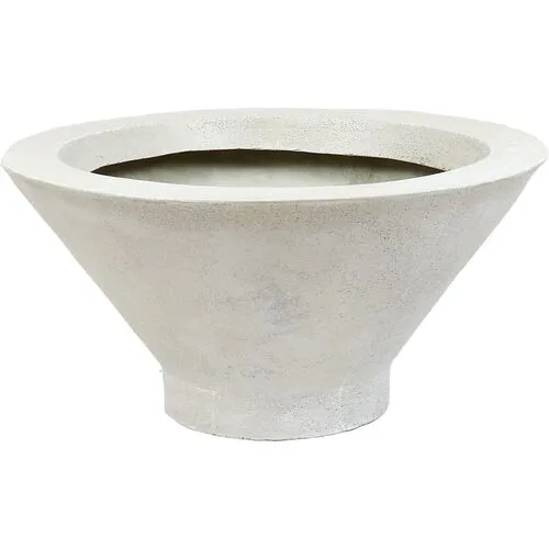 Windstorm Outdoor Planter - White/Gray - Handcrafted - large