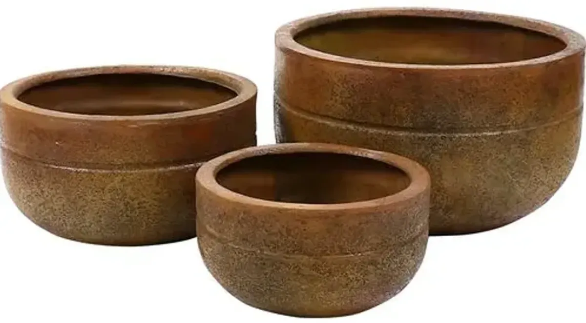 Glendale Outdoor Planter - Rust Brown - Handcrafted - large