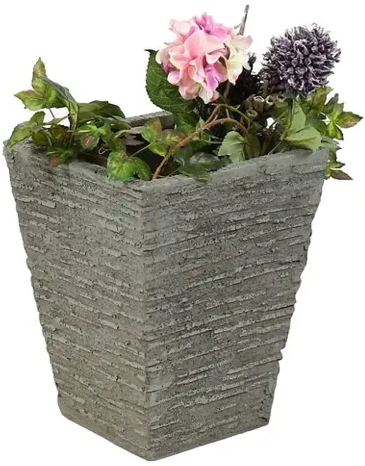 Rough Tall Outdoor Planter - Gray - Handcrafted - 16"x20"x16"