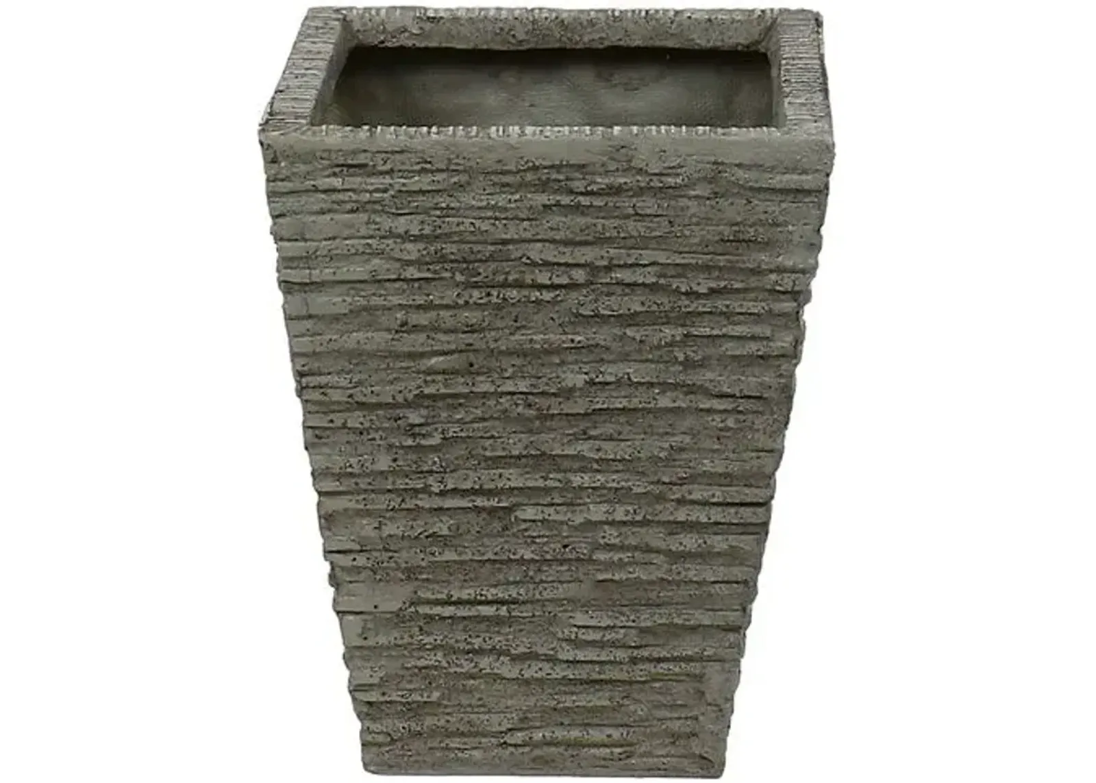 Rough Tall Outdoor Planter - Gray - Handcrafted - 16"x20"x16"