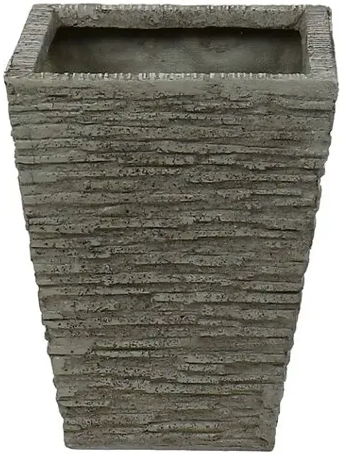 Rough Tall Outdoor Planter - Gray - Handcrafted - 13"x17"x13"