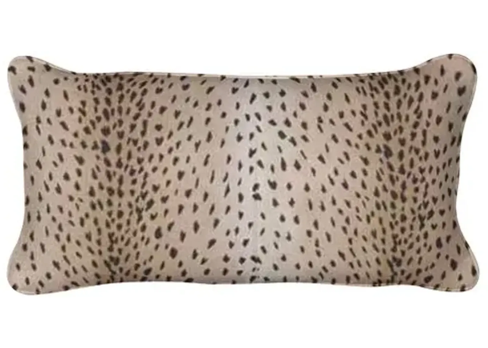 Doeskin 12x20 Lumbar Pillow - Natural/Brown - Handcrafted