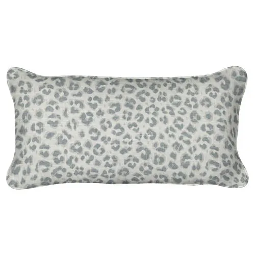 Kendall Cheetah Lumbar Pillow - Delft Blue - Handcrafted