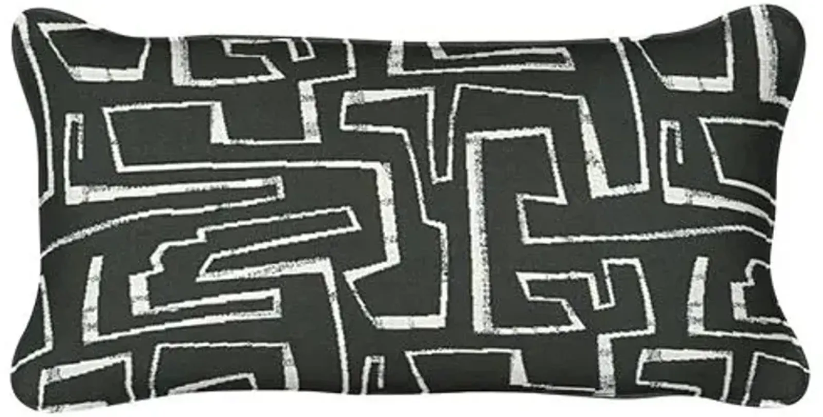 Priano 12x20 Outdoor Lumbar Pillow - Onyx - Handcrafted