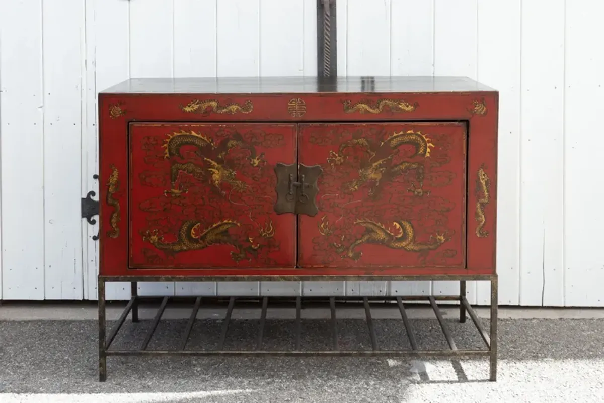 Red & Gilt Chinese Dragon Buffet Cabinet - de-cor