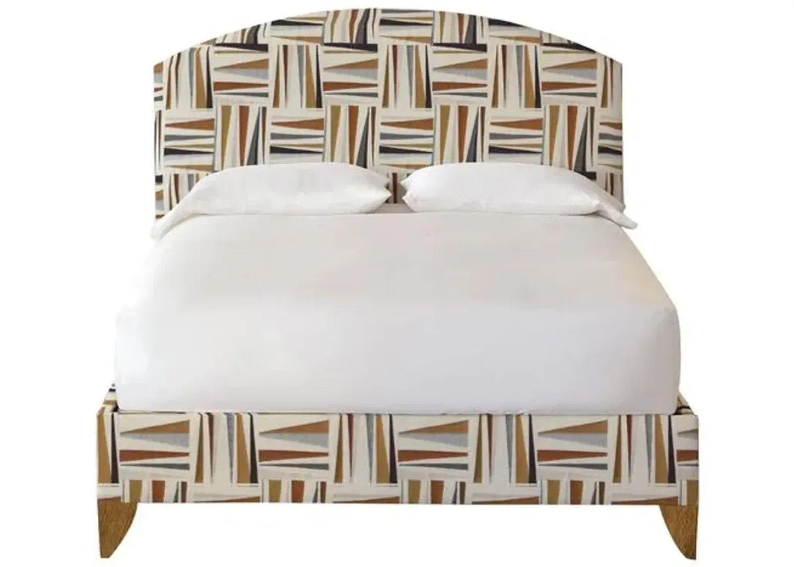 Kinsley Upholstered Bed - Geo Copper - Brown