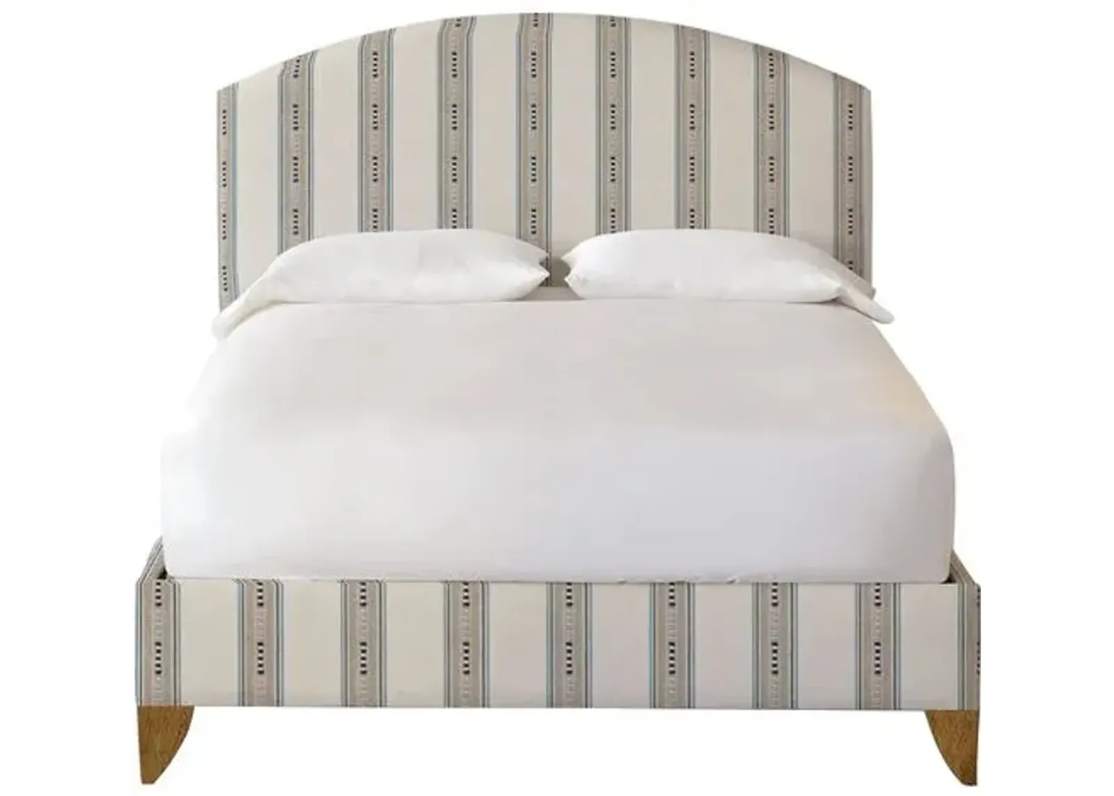 Kinsley Upholstered Bed - Natural Stripe - Beige