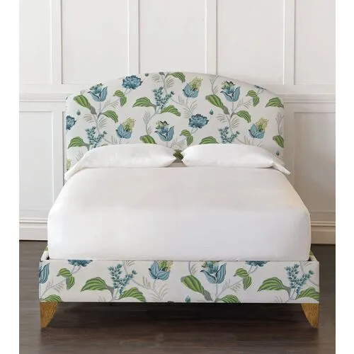 Kinsley Upholstered Bed - Clementine Floral - Blue