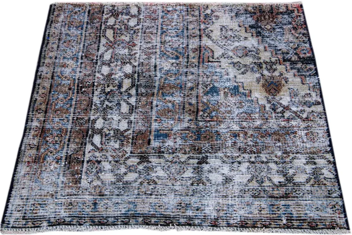 Vintage Persian Rug - 2'9" x 2'10" - Apadana - Gray - Gray