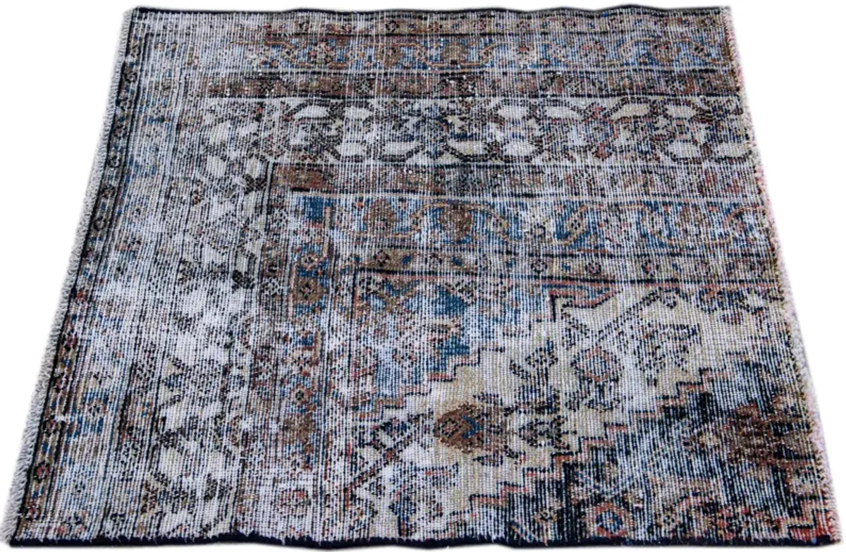 Vintage Persian Rug - 2'9" x 2'10" - Apadana - Gray - Gray