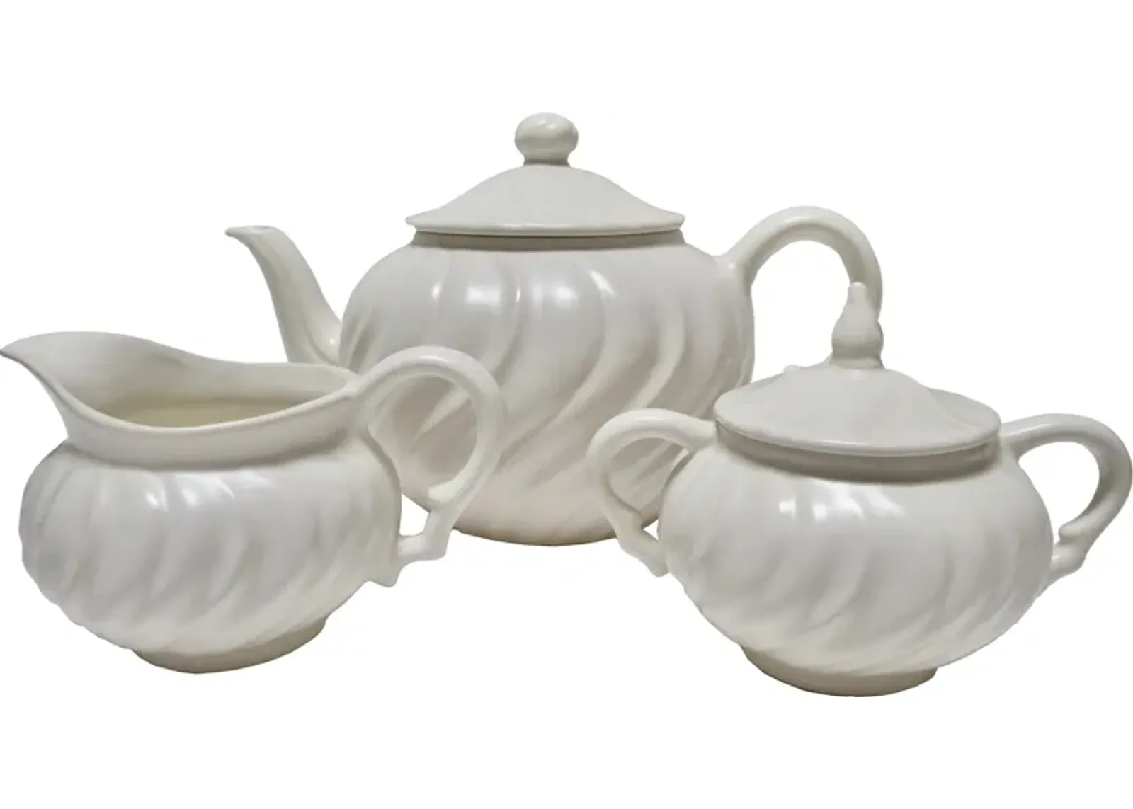 1940s California Pottery Tea Set - The Emporium Ltd. - White